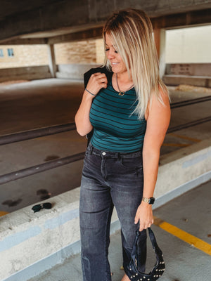 Jenny Striped Cropped Tank Top - The Rack Boutique ⚡️