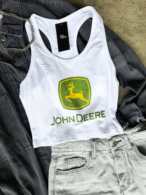 John Deere Graphic Cropped Tank Top - The Rack Boutique ⚡️