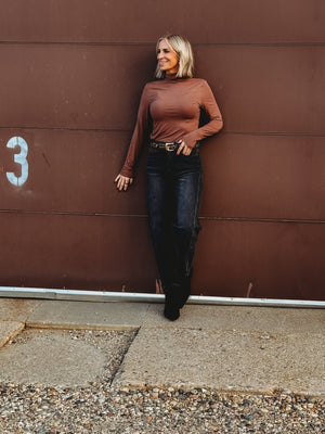 Joia Mock Neck Long Sleeve Top - The Rack Boutique ⚡️