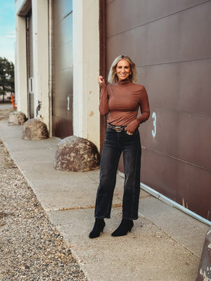 Joia Mock Neck Long Sleeve Top - The Rack Boutique ⚡️