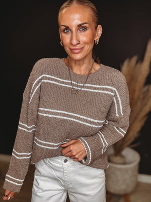 Jori Double Striped Sweater - The Rack Boutique ⚡️