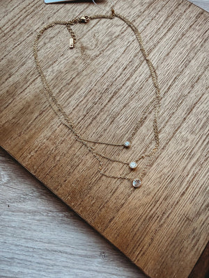 Justine Crystal Layered Necklace - The Rack Boutique ⚡️