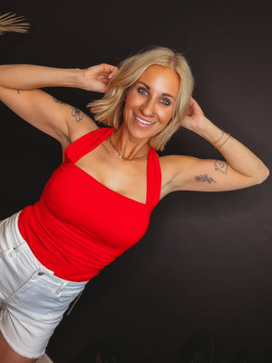 Kalen Ruched Halter Top [ 2 Colors ] - The Rack Boutique ⚡️