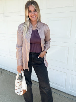 Lawren Button Down Top [ large ] - The Rack Boutique ⚡️