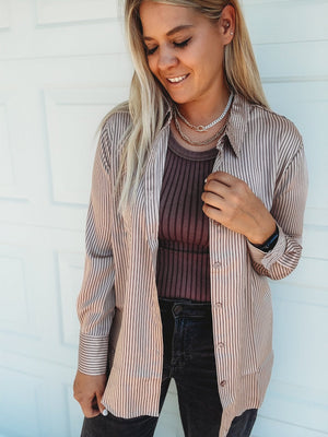 Lawren Button Down Top [ large ] - The Rack Boutique ⚡️