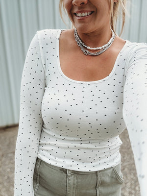 Lela Polka Dot Long Sleeve - The Rack Boutique ⚡️