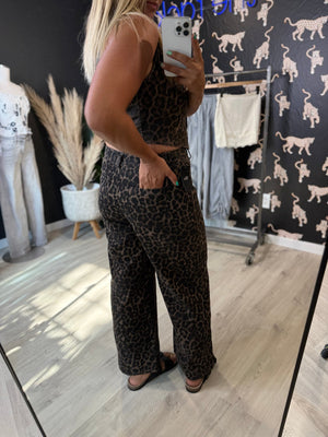 Leopard Wide Leg Denim - The Rack Boutique ⚡️