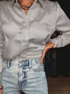 Lexa Striped Button Down - The Rack Boutique ⚡️