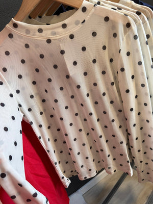 Lexi Polka Dot Mesh Top - The Rack Boutique ⚡️