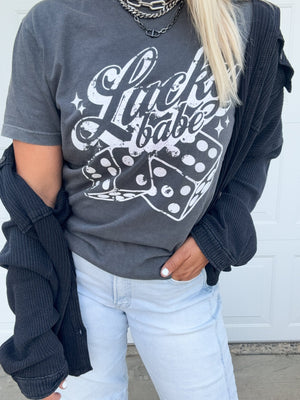 Lucky Babe Graphic Tee - The Rack Boutique ⚡️