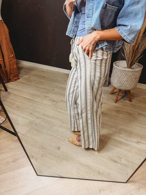 Melany Striped Wide Leg Pants - The Rack Boutique ⚡️