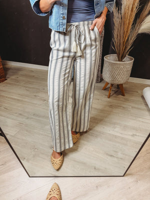 Melany Striped Wide Leg Pants - The Rack Boutique ⚡️