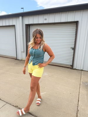 Miah Yellow Denim Shorts - The Rack Boutique ⚡️