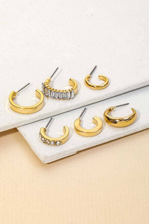 Mini Six Pair Hoop Earrings Set - The Rack Boutique ⚡️