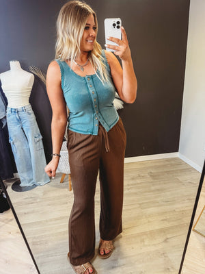 Mira Mineral Wash Button Tanks [ 2 colors ] - The Rack Boutique ⚡️