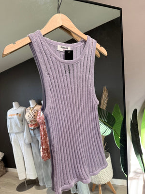 Missy Lilac Open Knit Sweater Tank [ small ] - The Rack Boutique ⚡️