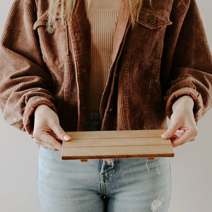 Natural Rectangular Wood Tray - The Rack Boutique ⚡️