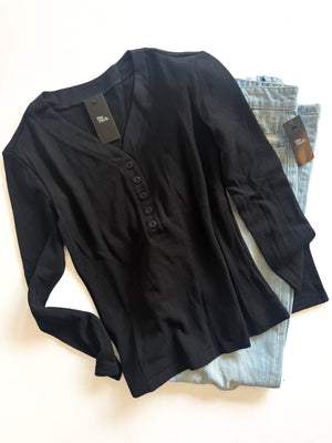 Nora Henley Long Sleeve Top - The Rack Boutique ⚡️