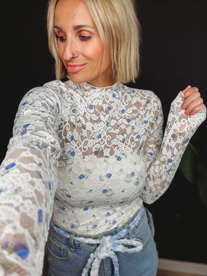 Oakley Floral Mesh Mock Neck Top - The Rack Boutique ⚡️