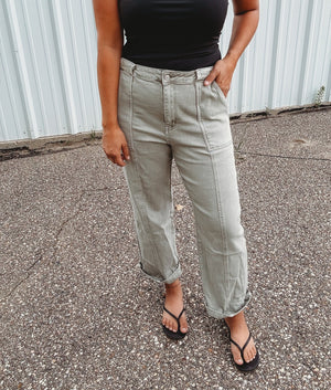 Olive Utility Pants - The Rack Boutique ⚡️