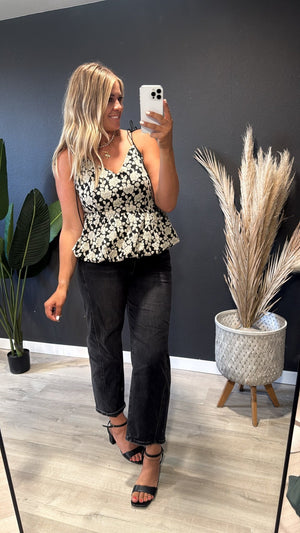 Oregon Cream Floral Tie-Strap Balloon Tank - The Rack Boutique ⚡️