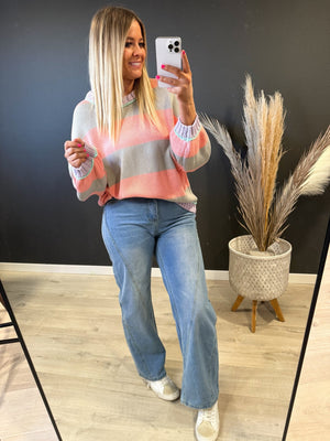 Peachy Clean Stripe Sweater - The Rack Boutique ⚡️