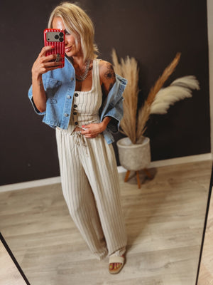 Pinstripe Button Vest & Pants Set [ 2 colors ] - The Rack Boutique ⚡️