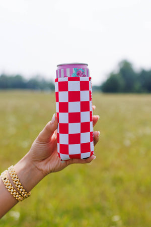 Red & White Checkerboard Coozie 2 - Pack - The Rack Boutique ⚡️