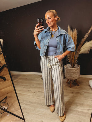 Romy Short Sleeve Denim Jacket - The Rack Boutique ⚡️