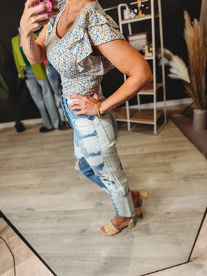 Rosalina Floral Ruffle Sleeve Top - The Rack Boutique ⚡️