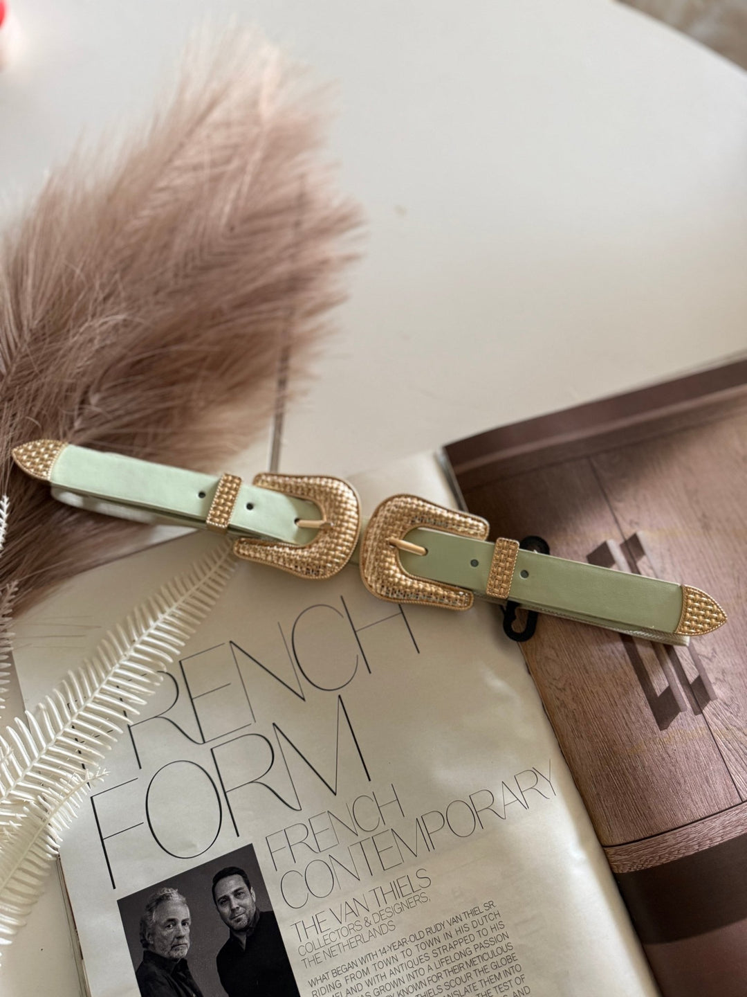 Sage Double Buckle Belt - The Rack Boutique ⚡️