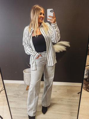 Schepp Striped Button Down - The Rack Boutique ⚡️