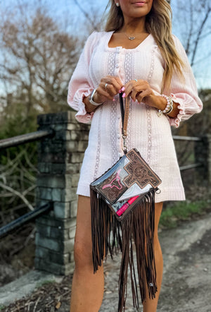 SHAYNE SMALL - Hand Tooled Clear Crossbody Concert bag - The Rack Boutique ⚡️