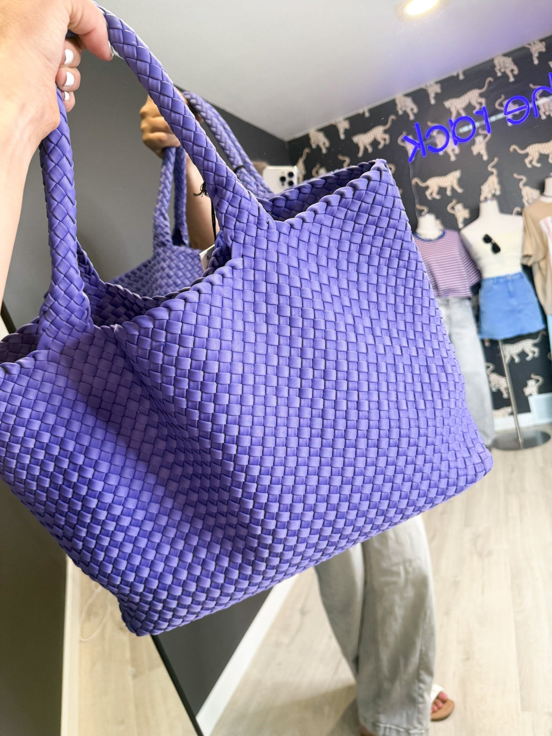 Sky's the Limit Large Blue Tote + Pouch Set - The Rack Boutique ⚡️