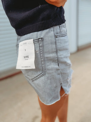 Sophie Mom Shorts [ grey wash ] - The Rack Boutique ⚡️