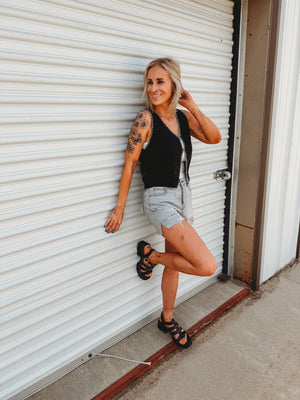 Sophie Mom Shorts [ grey wash ] - The Rack Boutique ⚡️