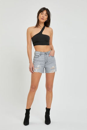 Sophie Mom Shorts [ grey wash ] - The Rack Boutique ⚡️