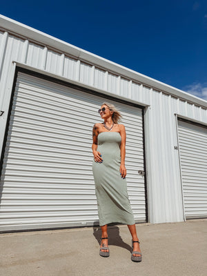 Sylvia Ribbed Tube Top Dress - The Rack Boutique ⚡️