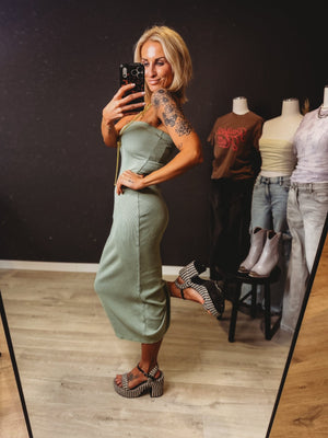 Sylvia Ribbed Tube Top Dress - The Rack Boutique ⚡️