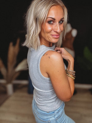 Taylor Ribbed Button Down Tank - The Rack Boutique ⚡️