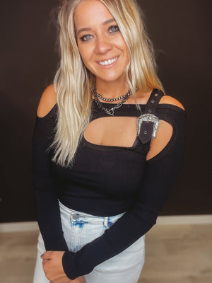 The Athens Buckle Long Sleeve Bodysuit - The Rack Boutique ⚡️