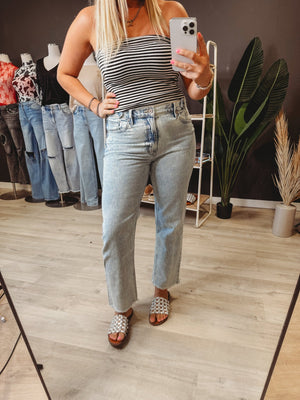 The Chaney High Rise Acid Wash Denim - The Rack Boutique ⚡️