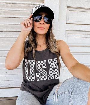 The Checkered USA Tank - The Rack Boutique ⚡️