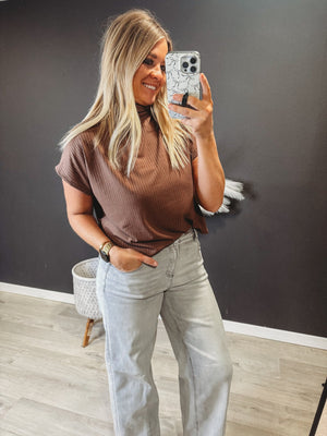 The Coco Textured Mock Neck Top - The Rack Boutique ⚡️