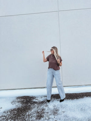 The Coco Textured Mock Neck Top - The Rack Boutique ⚡️