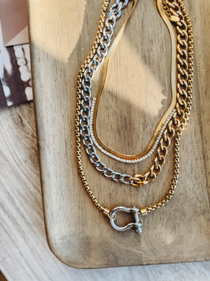 The Combo Chain Clevis Necklace - The Rack Boutique ⚡️