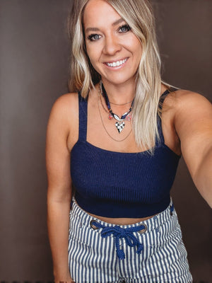 The Dark Night Cropped Sweater Tank - The Rack Boutique ⚡️