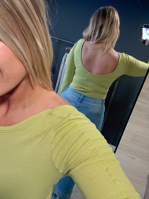 The Deep Cut Back Long Sleeve Top [ 2 colors ] - The Rack Boutique ⚡️