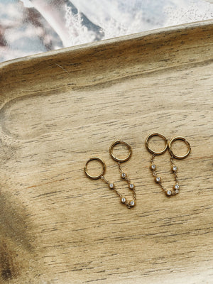 The Diamond Double Piercing Earring - The Rack Boutique ⚡️