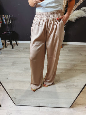 The Ellery Satin Wide Leg Pants [ Rose ] - The Rack Boutique ⚡️